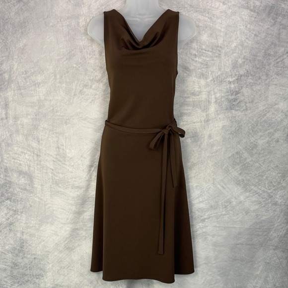 Boston Proper Dresses & Skirts - Boston Proper Cowl Neck Midi Dress Chocolate Brown Sz 8 Old Money career classic